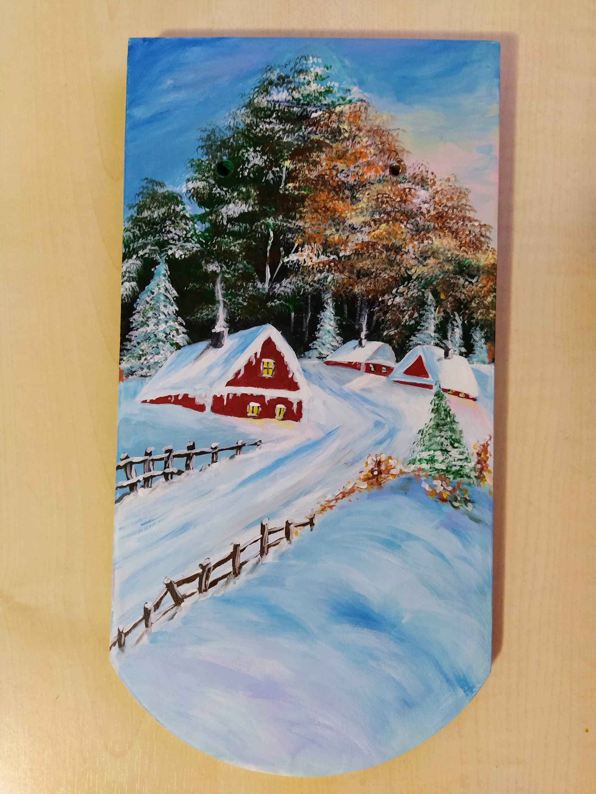 Slika: Crep, 2021, Akrilne boje na crepu