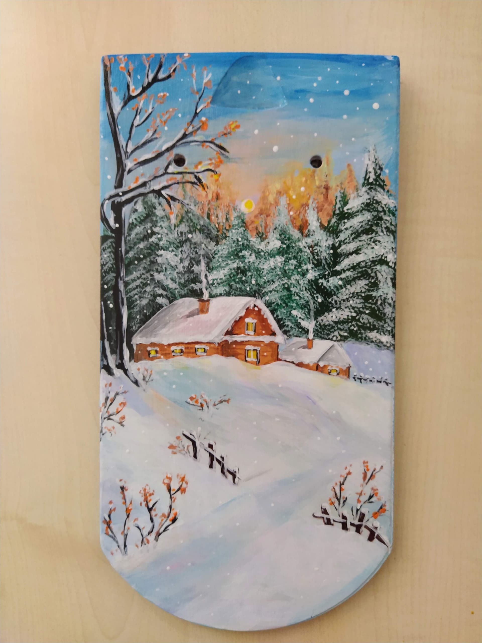 Painting: Crep, 2021, Akrilne boje na crepu