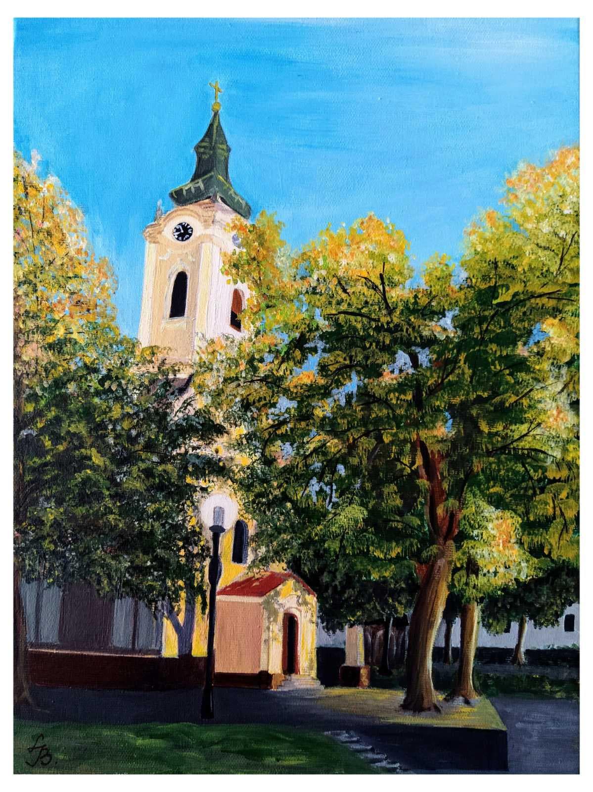 Painting: Crkva Sv. Nikola Kikinda, 2021, Akrilne boje na platnu