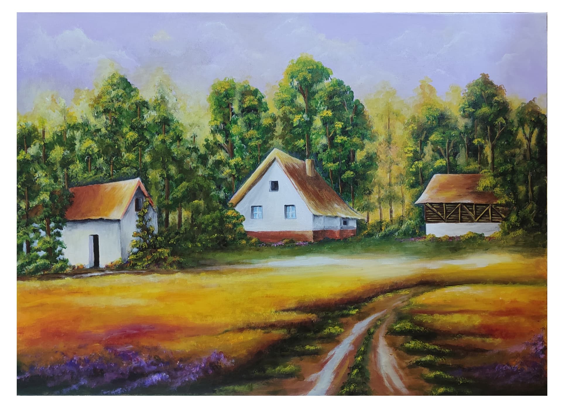 Painting: Salaš, 2024, Akrilne boje na platnu