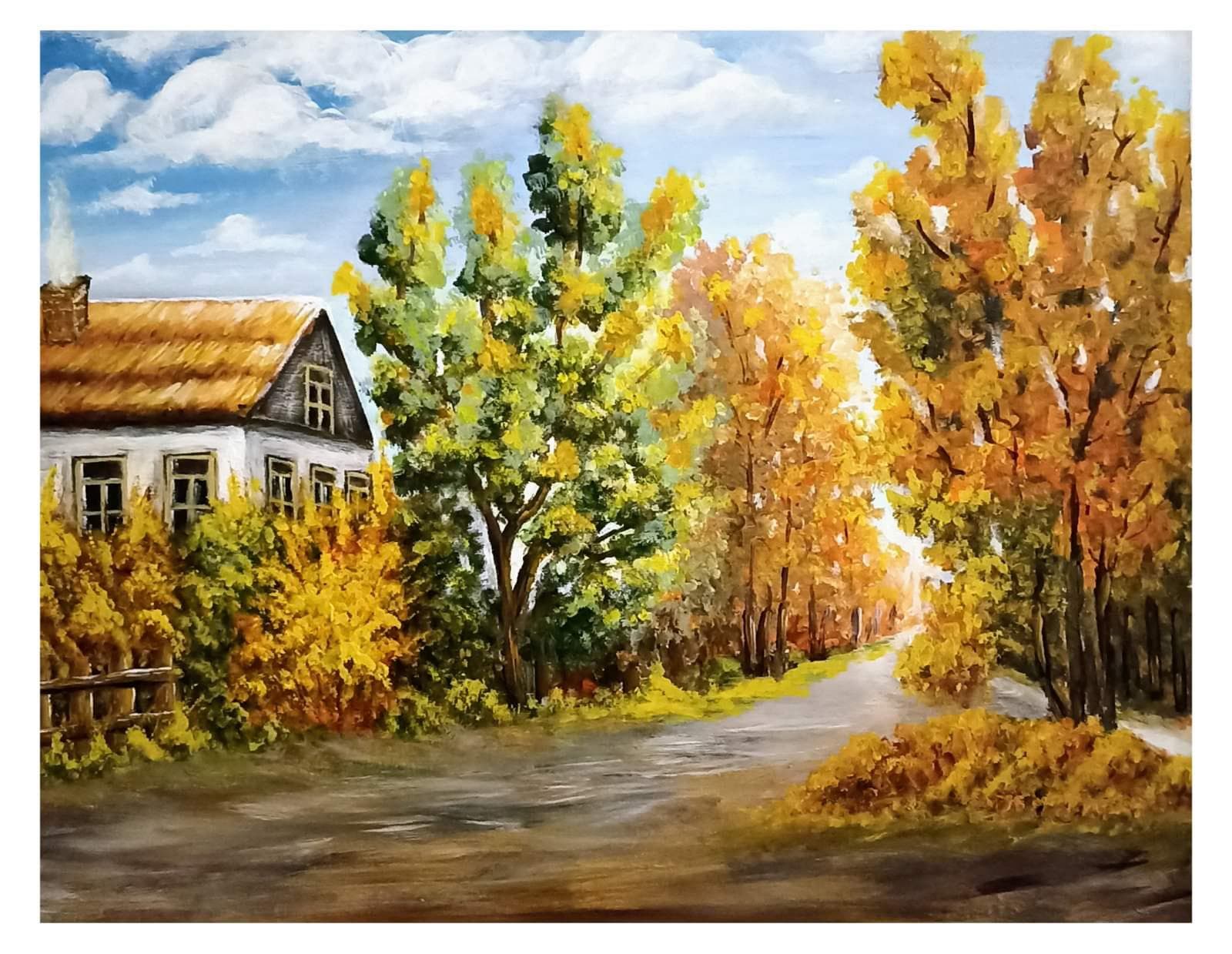 Slika: Jesen, 2022, Akrilne boje na platnu