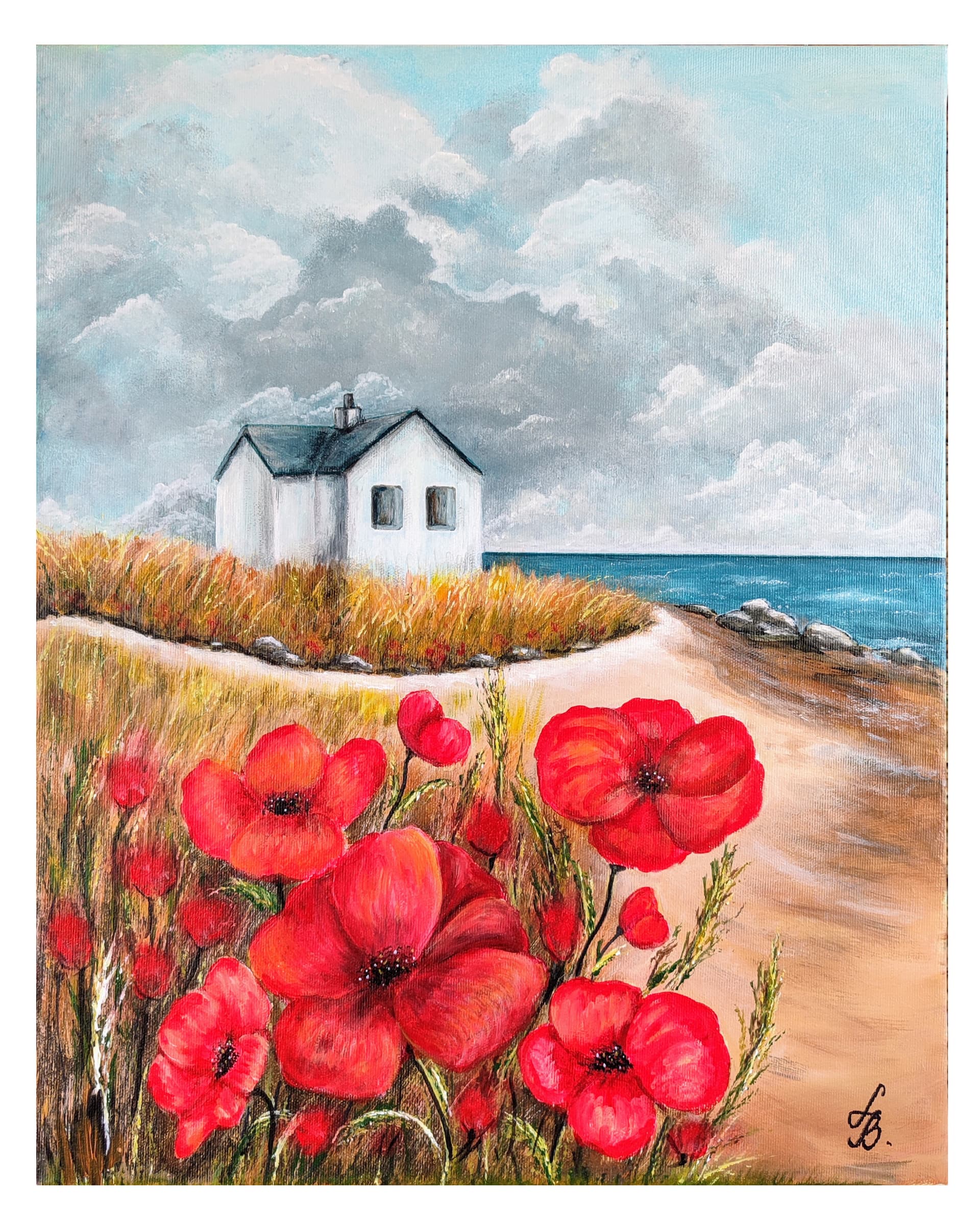 Painting: Bulke i more, 2025, Akrilne boje na platnu