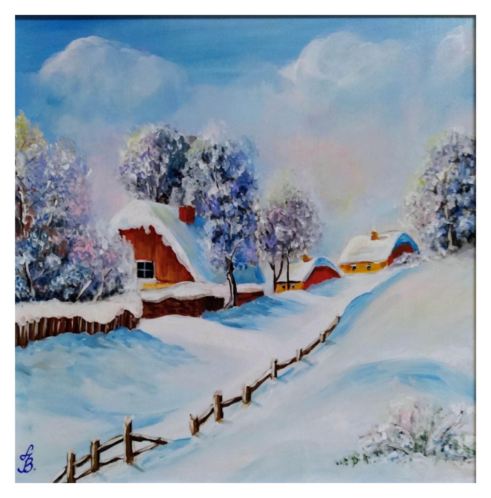 Painting: Zima, 2021, Akrilne boje na platnu