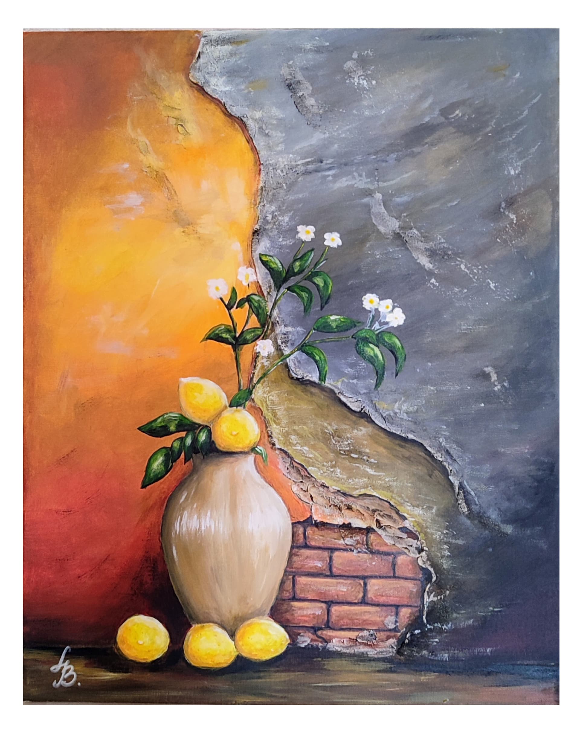 Painting: Zid i limun, 2025, Akrilne boje na platnu