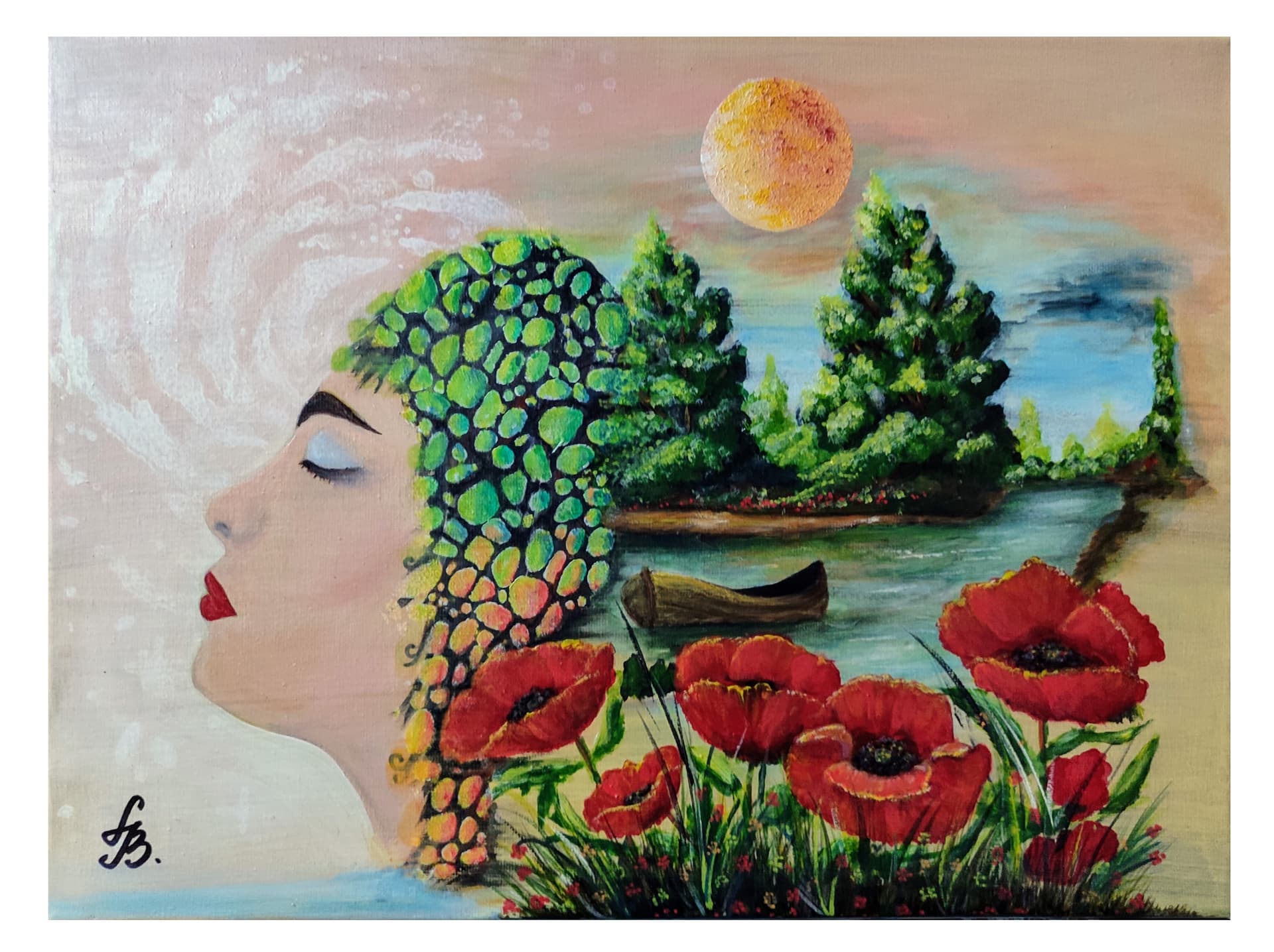 Painting: Prošlost i budućnost, 2024, Akrilne boje na platnu