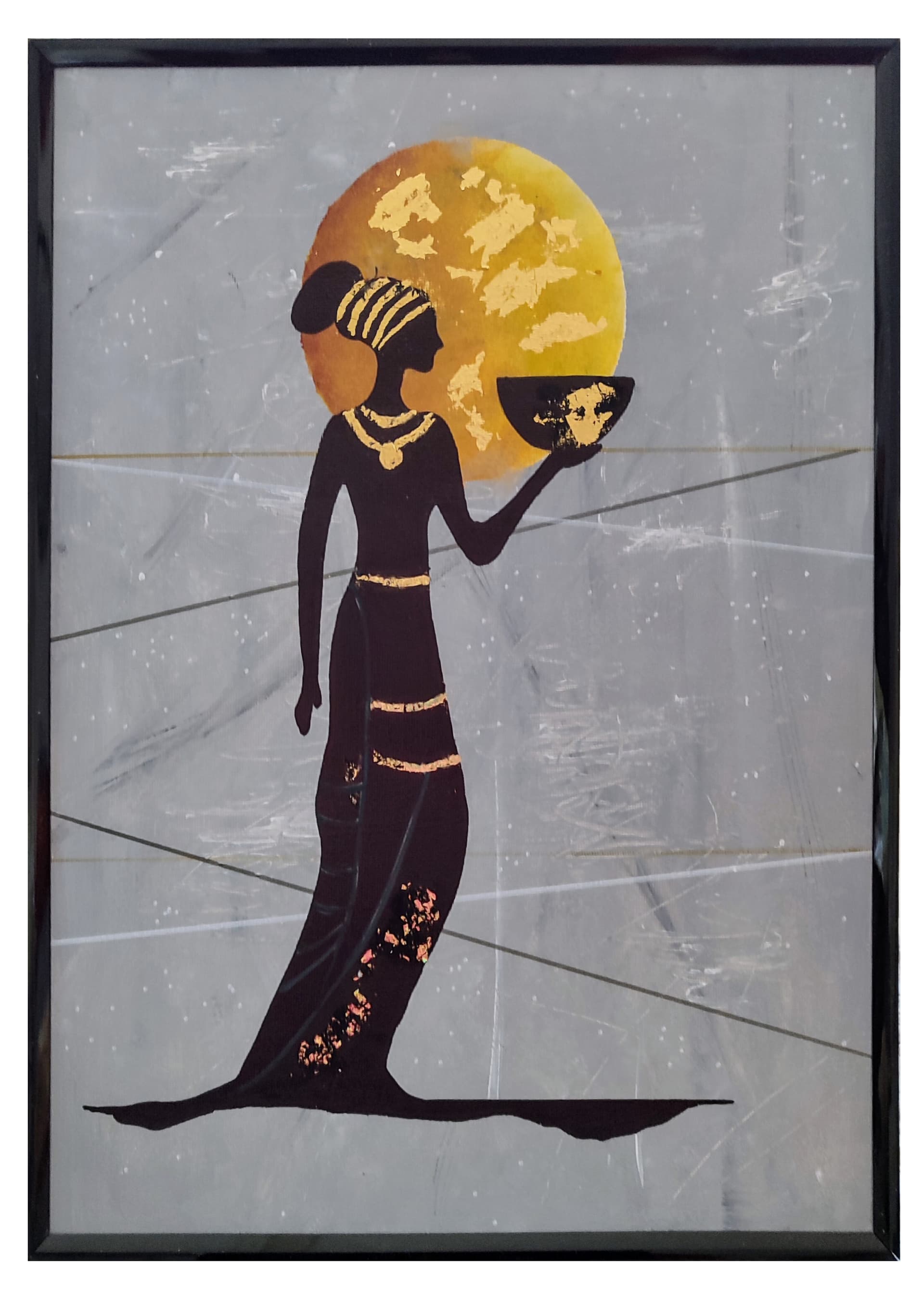 Slika: Afrika 3, 2025, Akrilne boje na drvetu