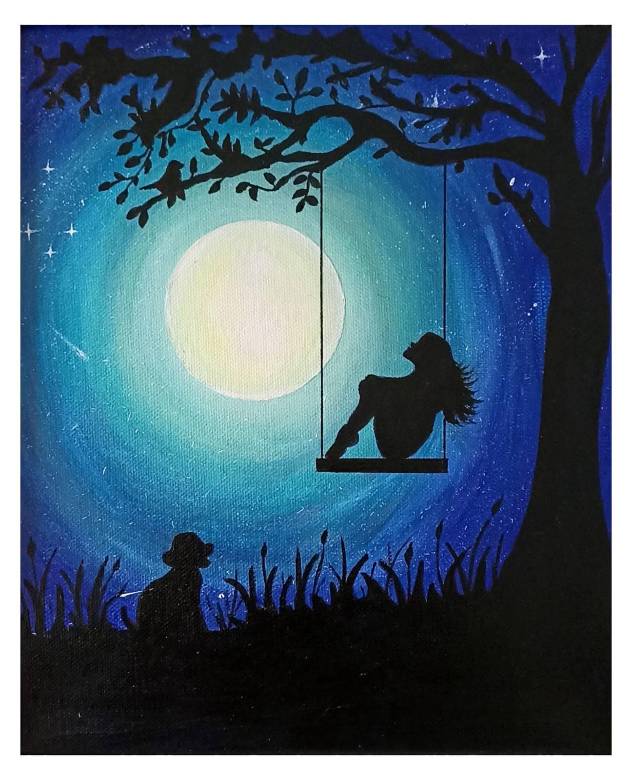 Slika: Senke, 2022, Akrilne boje na platnu