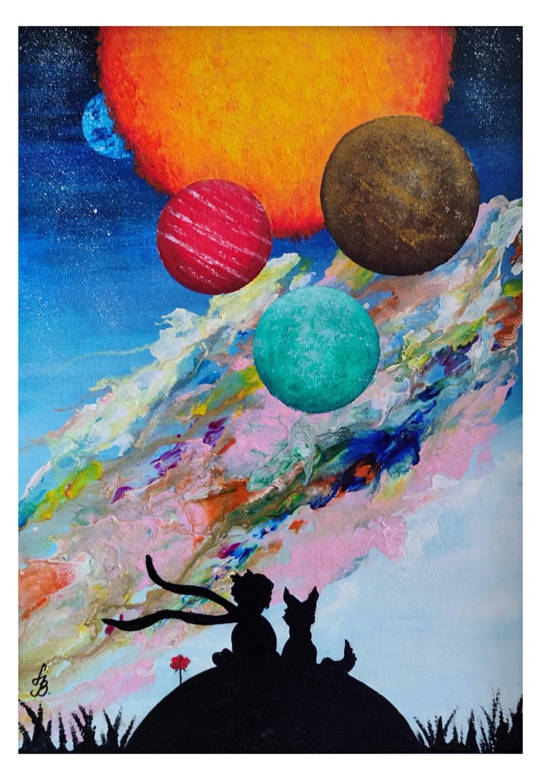 Slika: Mali princ, 2023, Akrilne boje na platnu