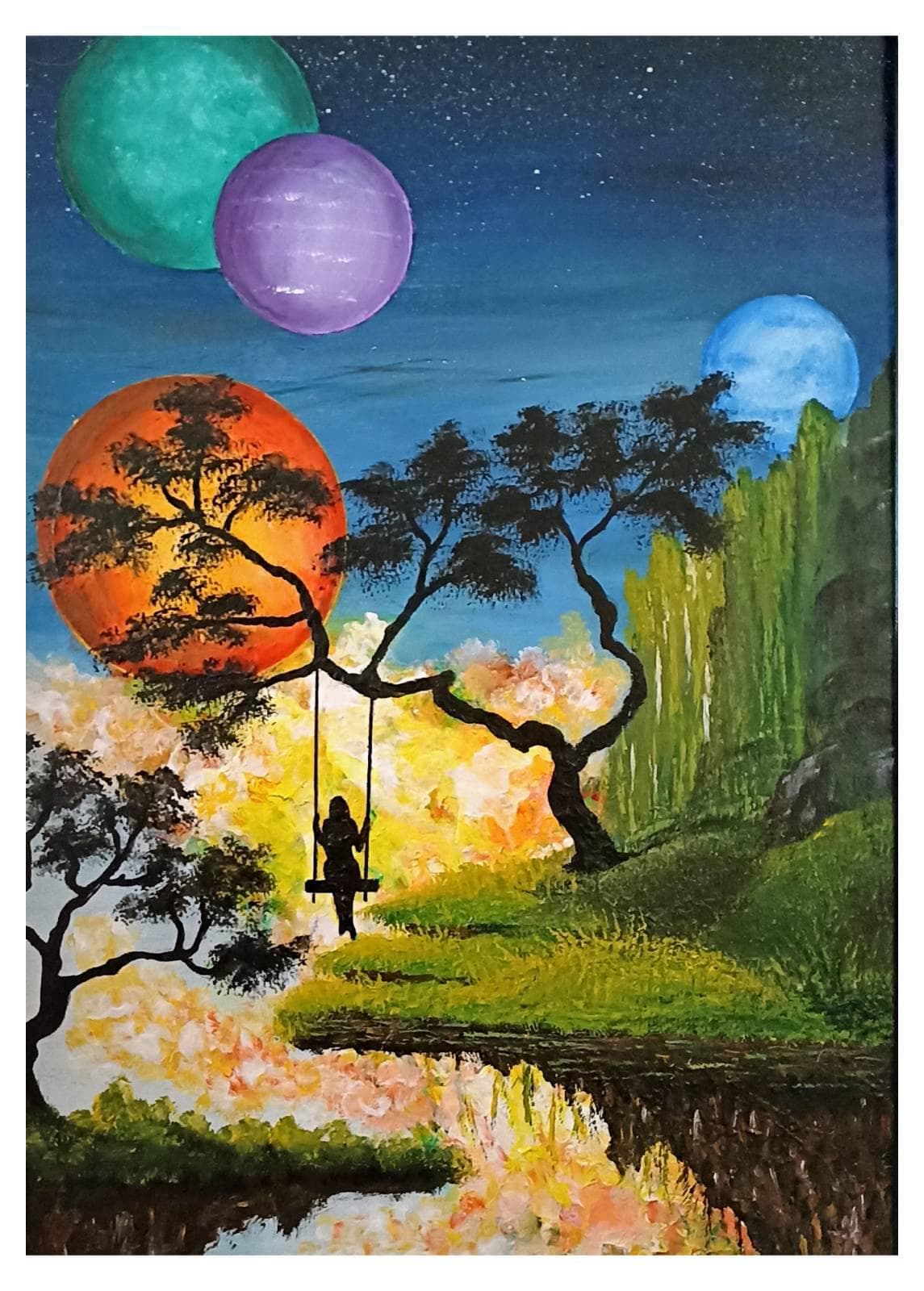 Painting: Poleti, 2023, Akrilne boje na platnu