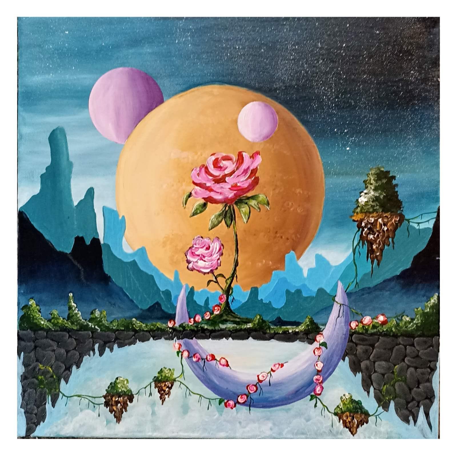 Slika: Most, 2023, Akrilne boje na platnu