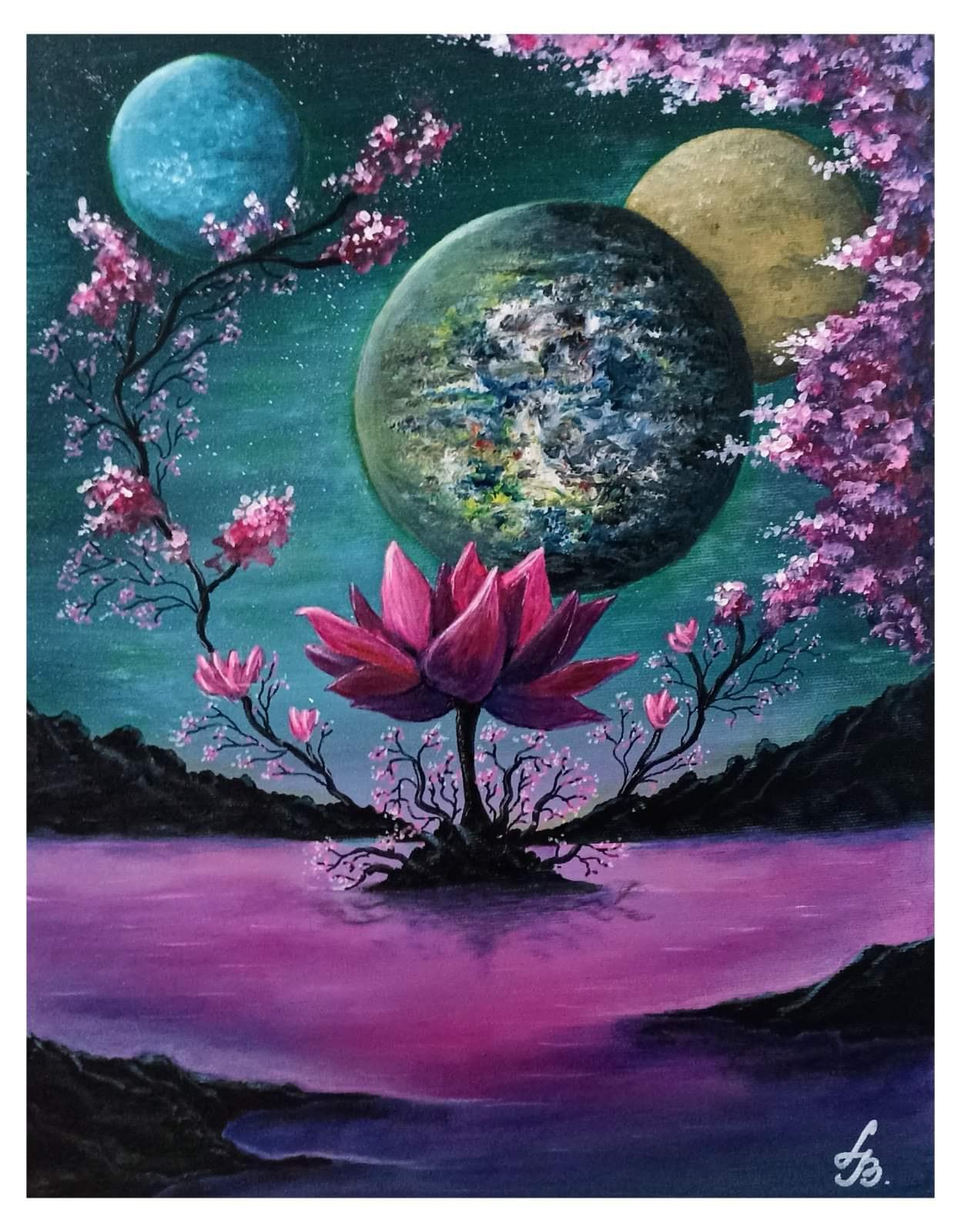 Slika:  Tajna, 2023, Akrilne boje na platnu