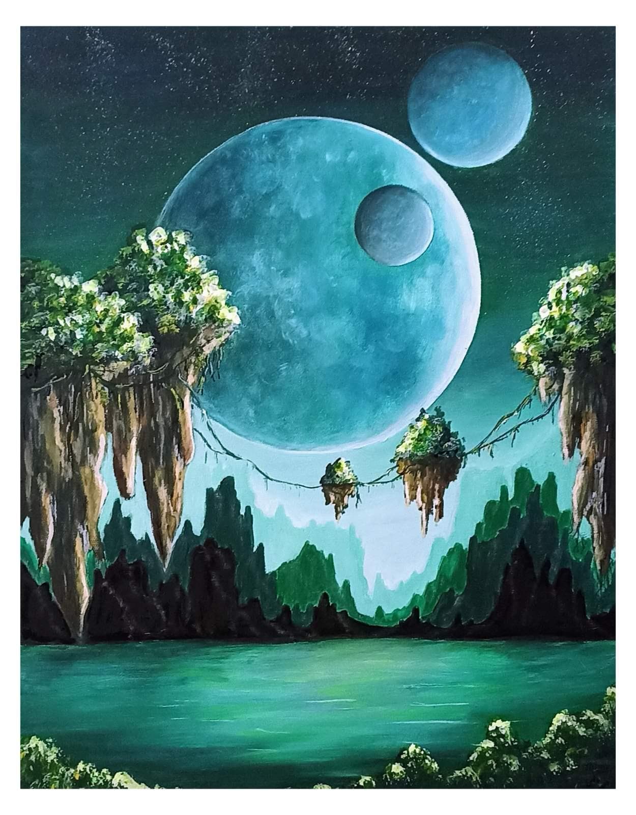 Slika: Visine, 2023, Akrilne boje na platnu