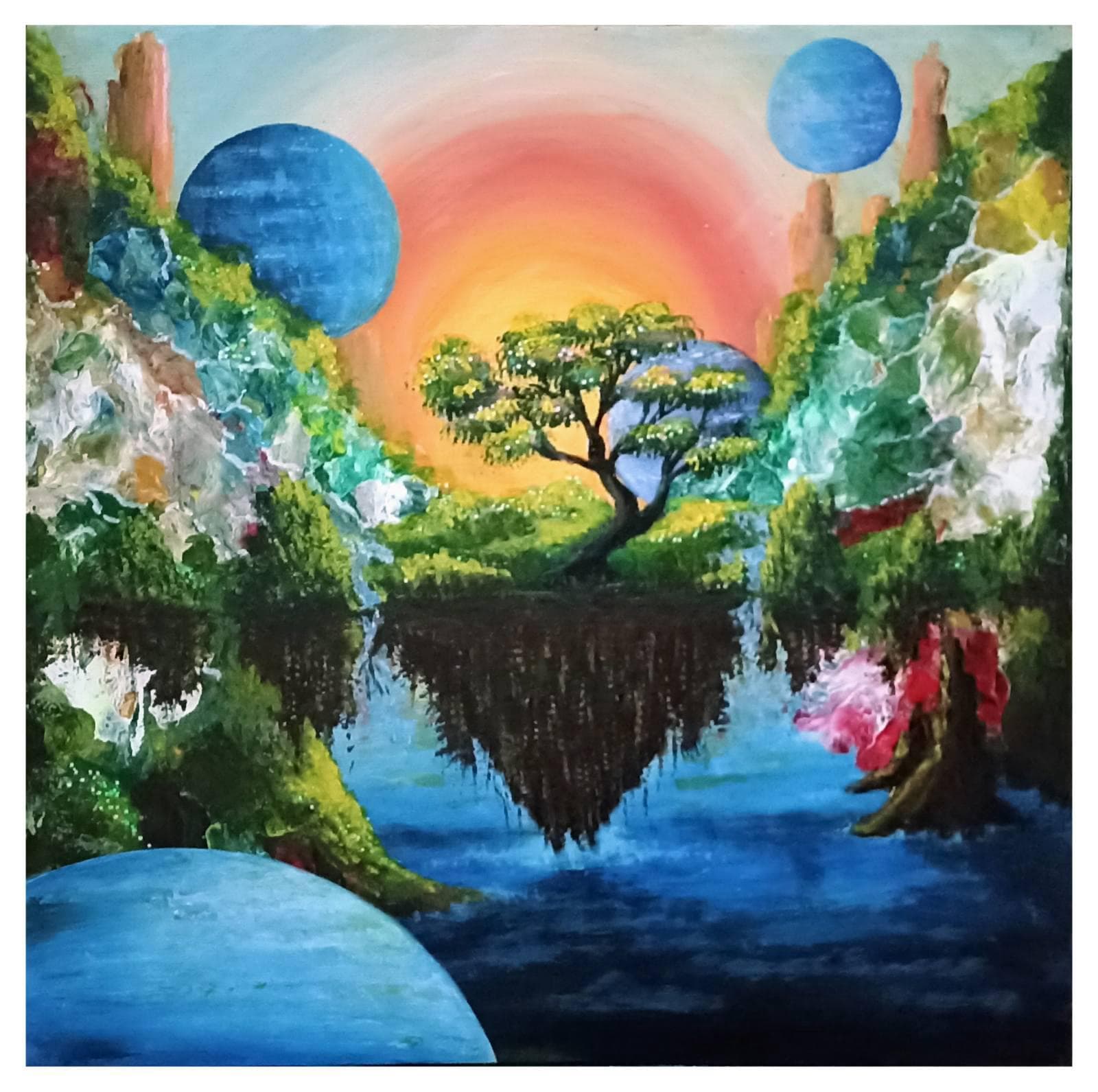 Painting: Čudesni suton, 2023, Akrilne boje na platnu